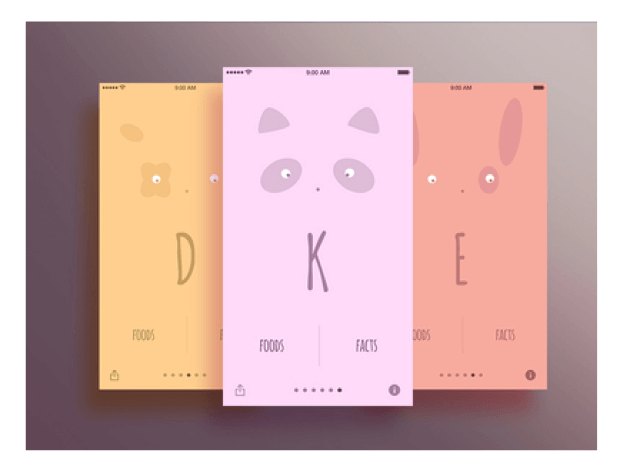 example of analogous color scheme in app